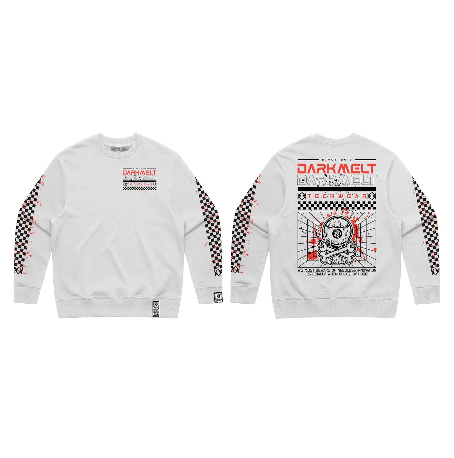 DarkMelt Pro Longsleeve Techwhite by DARKMELT CLOTHING